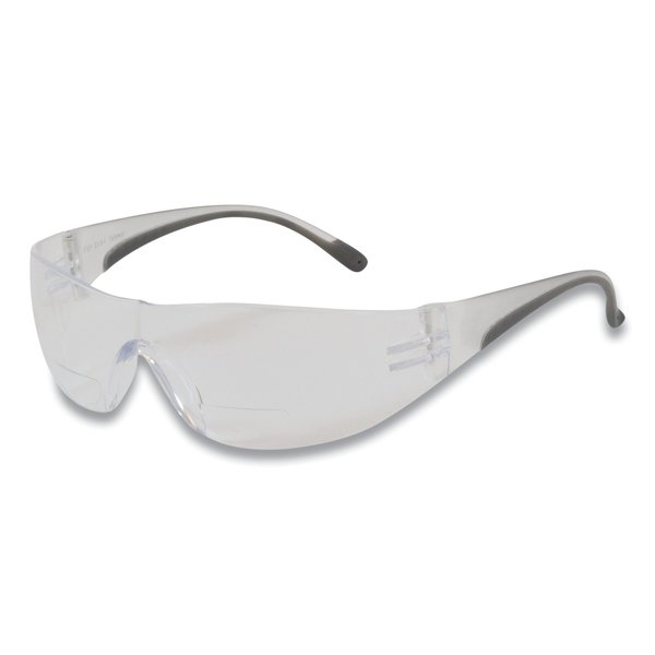Bouton Zenon Z12R Rimless Optical Eyewear w/ 2-Diopter Bifocal Reading-Glass Design, Clear Lens, Gray Frame 250-27-0020